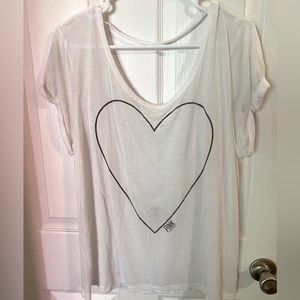 PINK Victoria Secret White Sheer T-shirt. Open back, soft & lightweight.